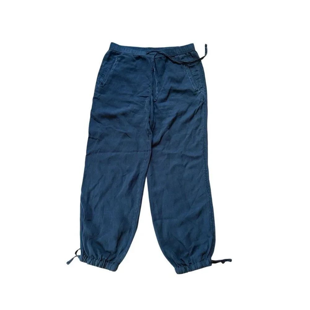 James Perse Charcoal Black Linen Lyocell Estilo Relaxed Jogger Pants Large